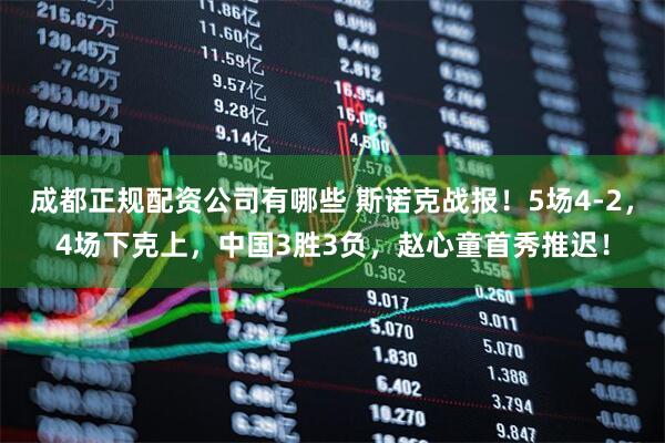 成都正规配资公司有哪些 斯诺克战报！5场4-2，4场下克上，中国3胜3负，赵心童首秀推迟！